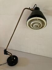 Jean Boris LACROIX Grande lampe de bureau orientable noir laiton diffuseur 50 60
