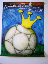 AFFICHE SPORT ancienne : COUPE DU MONDE DE FOOTBALL - FRANCE 1998 / SAINT DENIS