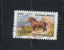 L5697 FRANCE timbre AUTOADHESIF N° 813 de 2013 " Le Cheval Breton " oblitéré