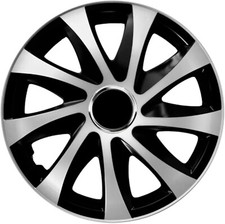 Lot de 4 enjoliveurs Drift Extra - Argenté/noir - 16"