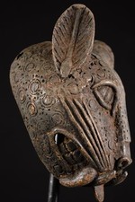 Bronze: Ancienne Tête De Léopard Du Bénin Nigeria Afrique Figure 715