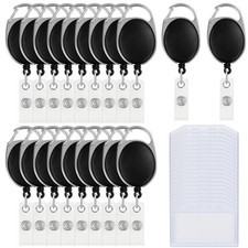 Kurtzy Porte Badge Enrouleur (Lot de 20) - Porte Carte Badge Rigide Imperméable