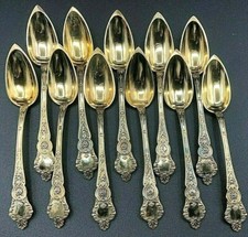 COUVERTS 12 CUILLERES VERMEIL  ARGENT MINERVE THE DESSERTS CAFE 