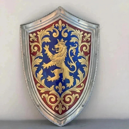 Bouclier peint main lion - bouclier,