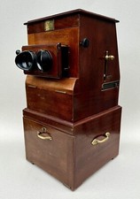 Superbe Stéréoscope magnétique Planox en acajou / Lanterne / Projecteur 1900