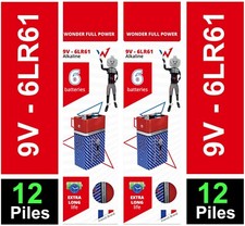Pile 9V 6LR61 Wonder Lot de 12