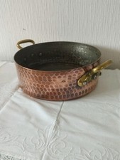 Ancienne Marmite En Cuivre Martelé Attribuée À DEHILLERIN Old French Copper Pan 