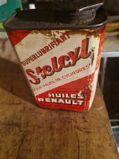 AUTOMOBILIA VINTAGE BIDON ANCIEN HUILE STELCYL HUILES RENAULT 1 LITRE