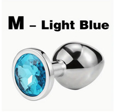 Plug anal inox diamant bleu
