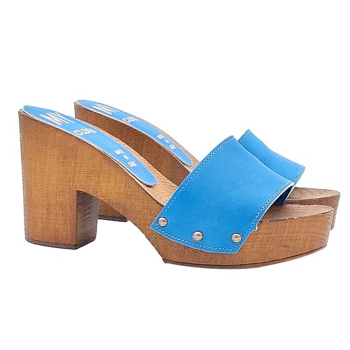 Mule cuir bleu - mule,