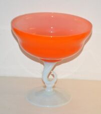 Ancienne coupe en verre orange opaline objet décoration vintage années 70 's