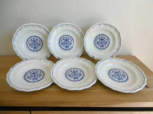 Six assiettes faience gien - six,