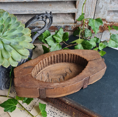 Ancien moule beurre bois - beurre,