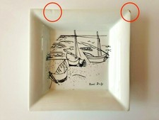 Ancien rare cendrier vide poche porcelaine Raoul Dufy LIMOGES