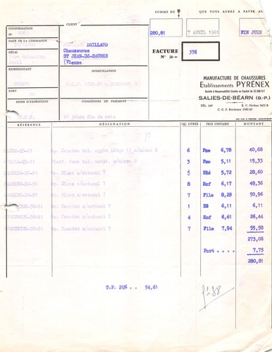 1961 manufacture chaussures - 1961, de
