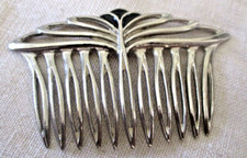 Ancien large Peigne à cheveux chignon couleur argent accessoire vintage 251