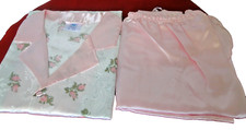 Pyjama femme col pantalon rose fond blanc VINTAGE Taille 58/60