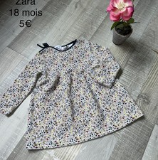 Zara 12 / 18 MOIS Fille: Robe Fleurie Mi Saison ￼