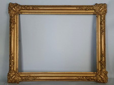 Cadre ancien 60X47 cm, feuillure: 48x36 cm bois stuc doré C600