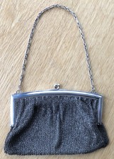 Ancien Sac De Bal Minaudière à cotte de maille Avec Poinçons. ARGENT