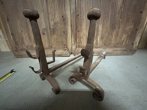 Paire chenets ancien fer - ancien,