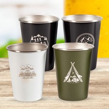 4 tasses à café en acier