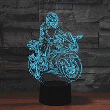 Lampe de table LED 3D moto