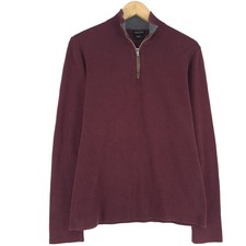 Massimo Dutti Homme Pull Rouge Coton Bourgogne Wd7 Taille M