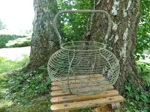 Ancien panier oeufs fer - panier, À