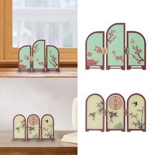 Mini Paravent Décoratif Ornement de Bureau Mini Séparateur Artisanat Oriental