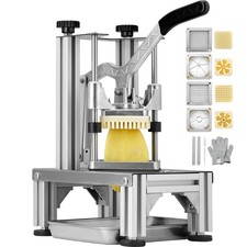 Coupe-Frites Commercial Coupe-Légumes Fruits Multifonction 4 Lames Inox