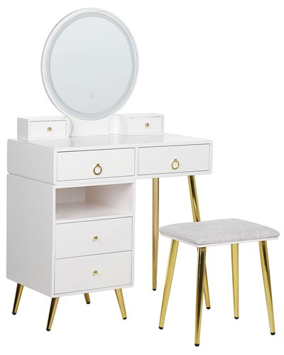 Coiffeuse blanc doré - et,