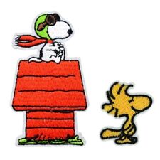 Lot de 2 Patchs Écussons Snoopy et Woodstock Peanuts (Réf 4) - Thermocollants