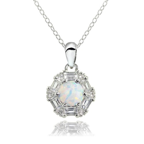 925 argent simulé blanc opale - argent,