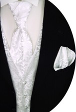 Beytnur Gilet Cravate Pochette de Mariage, Cravate N°33.1 Taille 44-62 & 90-114