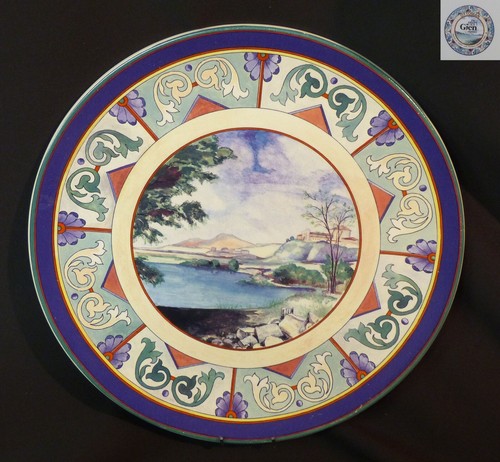 Joli plat rond faïence - plat,