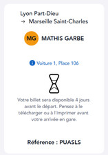 Billet de train :  Lyon
