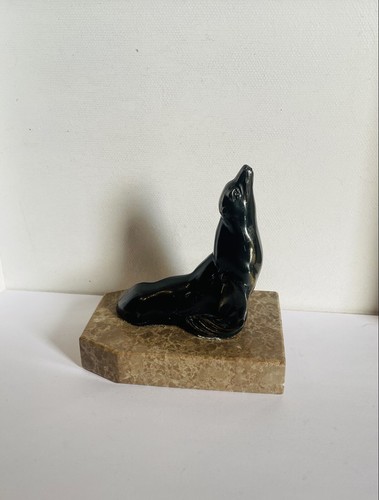 Sculpture otarie bronze - sculpture, en