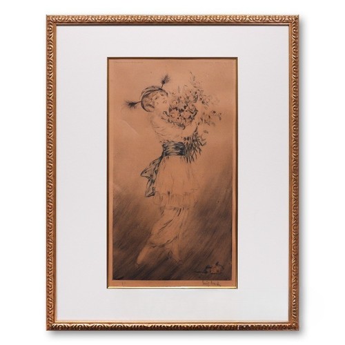 Gravure bouquet louis - gravure, icart