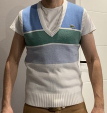 Pull sweat retro vintage kitsch 80s Lacoste taille 2 Small excellent sans manche