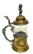 Rare CHOPE à couvercle  " WMF " métal et cristal statuette XIXème siècle