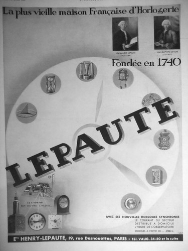 Publicité presse 1933 lepaute - presse,