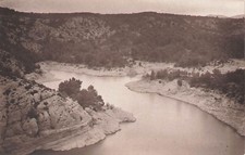 Vintage artistic photo RPPC - lake landscape