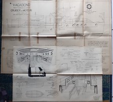 Maquette Bateau - Plan - " VAGABOND - Cruiser à moteur " Edition M.R.B. - 1950 -