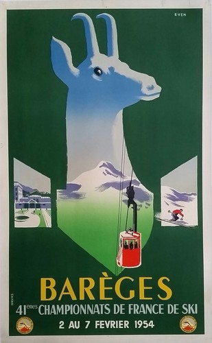 Affiche poster ski pyrénées - affiche,