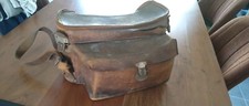 Ancienne sacoche de photographe en cuir, en l'état