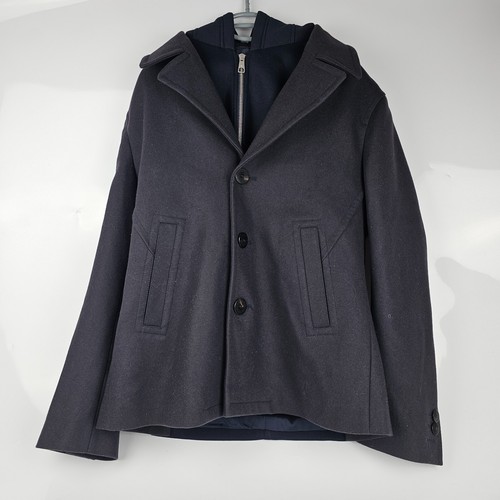 Neil barrett dark woven coat - dark,