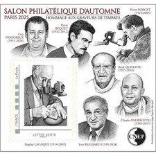Bloc CNEP 2025 "Salon philatélique d'Automne" Paris 2025 Hommage aux graveurs