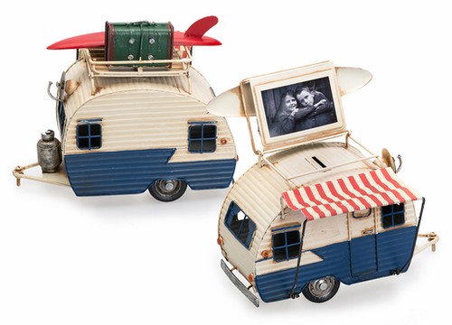 Caravane métal bleue avec - caravane,