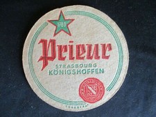 SOUS BOCK BIERE ANCIEN(BEER COASTER)PRIEUR STRASBOURG  CARTON EPAIS
